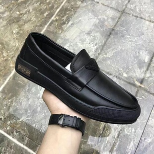 头层牛皮软底透气圆头一脚蹬皮鞋 广州真皮男鞋 男2026年新款 豆豆鞋