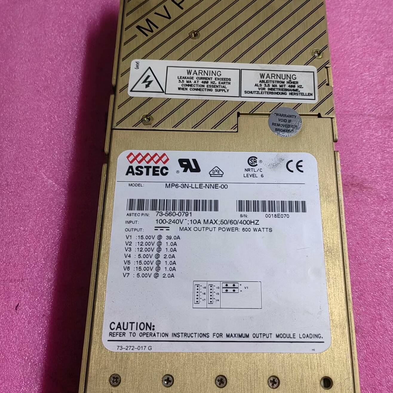 询价购-雅达ASTEC MP6-3N-LLE-NNE-00电源，成色