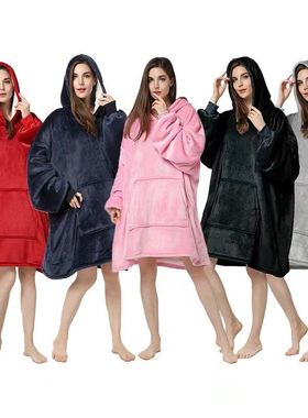 H oodie blanket hoodie pajamas澳洲加厚睡衣跨境防寒服连帽卫衣