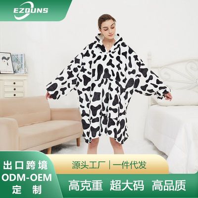 H oodie blanket hoodie couple亚马逊澳洲大码懒人毯法兰绒卫衣