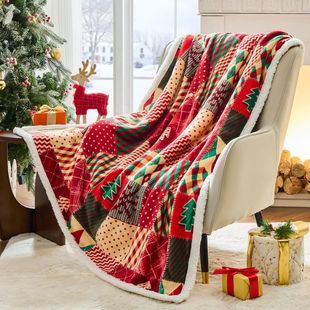 Christmas gift flannel sofa blanket跨境圣诞节沙发毯法兰绒毯