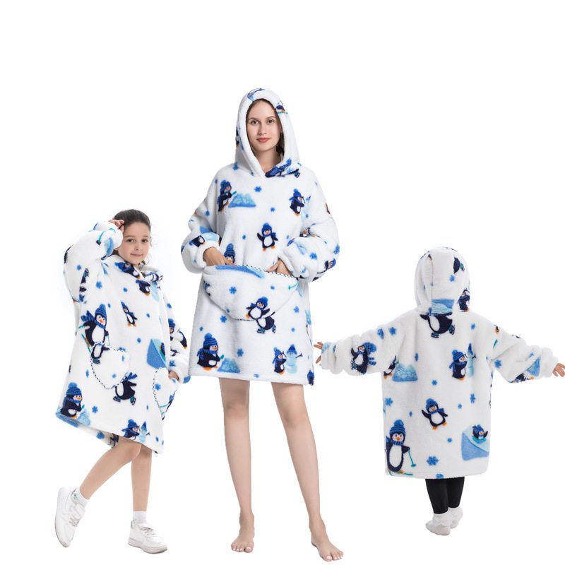 H oodie blanket hoodie连帽御寒服户外防寒衣懒人卫衣睡袍家居服