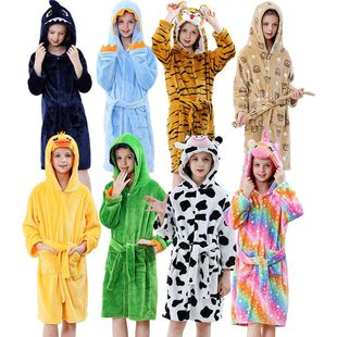 kids pajamas pyjamas wearable blanket winter跨境加厚睡袍儿童