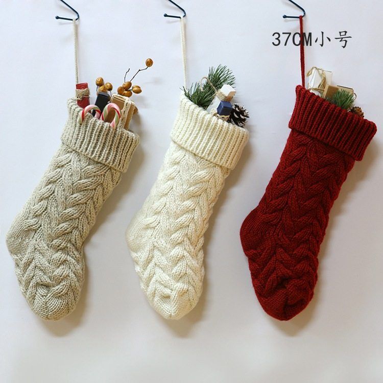 Christmas decoration gift bag stockings跨境圣诞袜装饰礼物袋