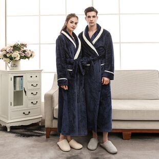 oversize pajamas nightgown couple跨境欧美珊瑚绒睡衣情侣睡袍