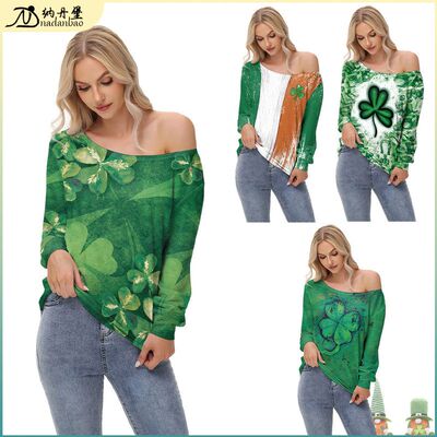 Tshirtwomen爱尔兰绿帽子节T恤