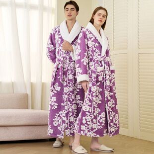 oversize pajamas nightgown couple跨境欧美加长大码睡衣袍情侣