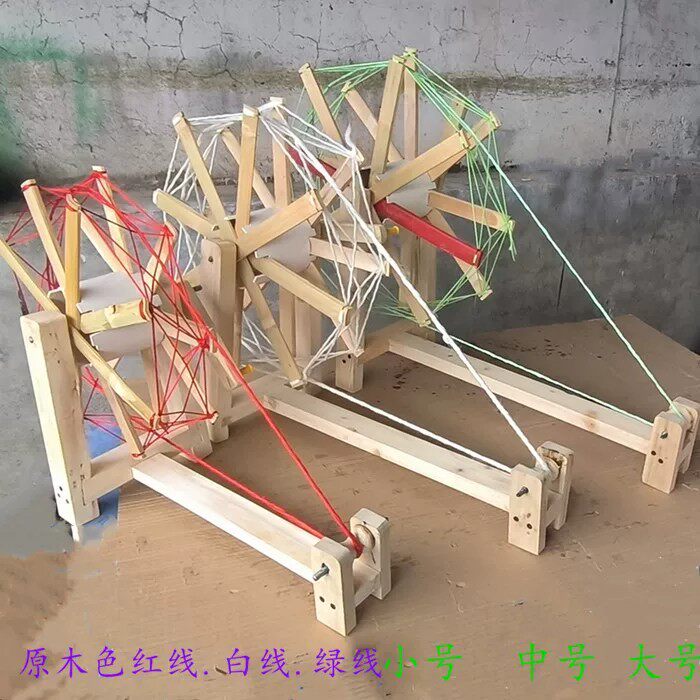 怀旧收藏民俗物件纺车农具纺线老式手摇织布机影视道具摆件
