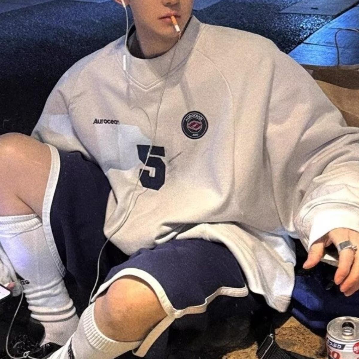 美式复古脏球服重磅全棉卫衣秋秋冬宽松百搭运动贴布慵懒情侣上衣