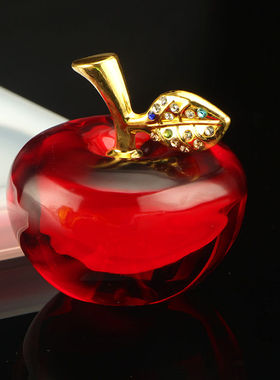 水晶苹果礼物红苹果水晶保平安礼品车载节创意汽车摆件圣诞节礼物