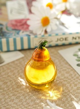 创意复古琉璃柠檬摆件家用欧式仿真水果精致镇纸礼品