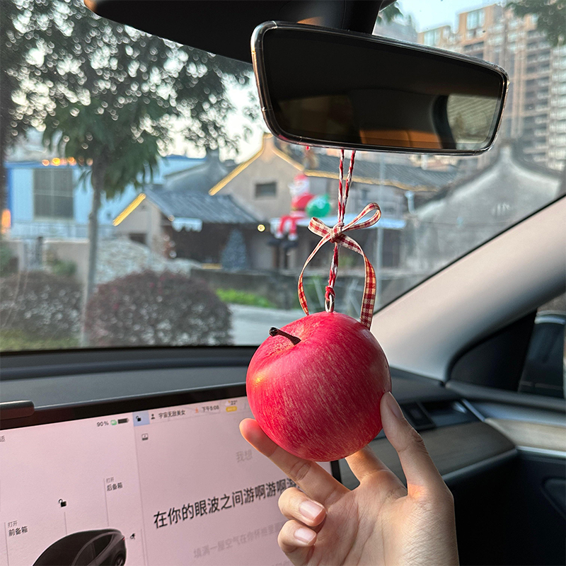 一颗苹安果～会转的苹果！原创手作苹果车挂