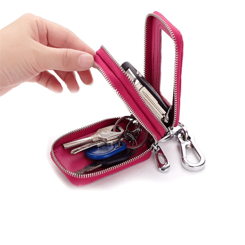 鳄鱼纹钥匙包真皮男士 汽车锁匙包工厂批发双层拉链锁匙包潮