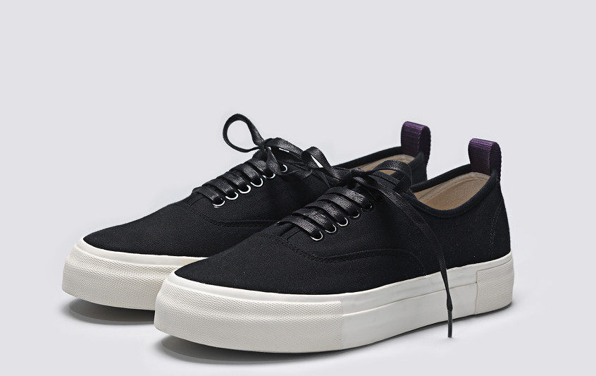 瑞典品牌eytys canvas mother sneakers系列黑色帆布厚底鞋