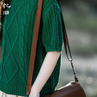 99元 叠穿套头针织衫 区 圆领针织毛衣女半袖 百搭上衣 忆旧春秋装