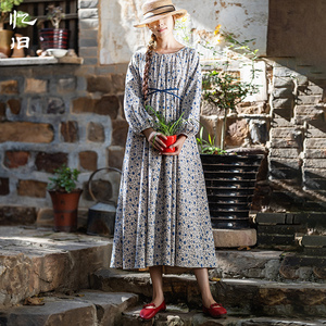 D5折【花海】早春气质连衣裙女长袖2026新款灯芯绒长裙减龄碎花裙