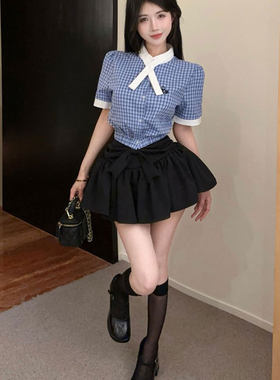 韩版夏季学院风高级感法式上衣女