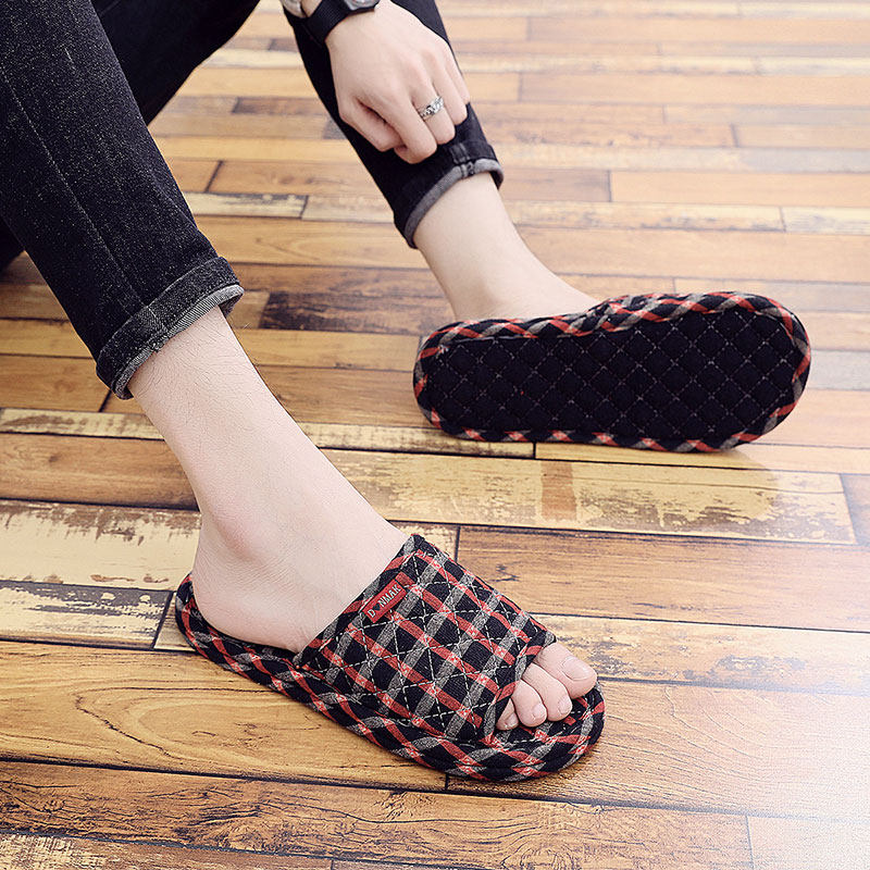 韩版布艺布底布拖鞋居家居室内家用木地板情侣软底春夏四季可机洗