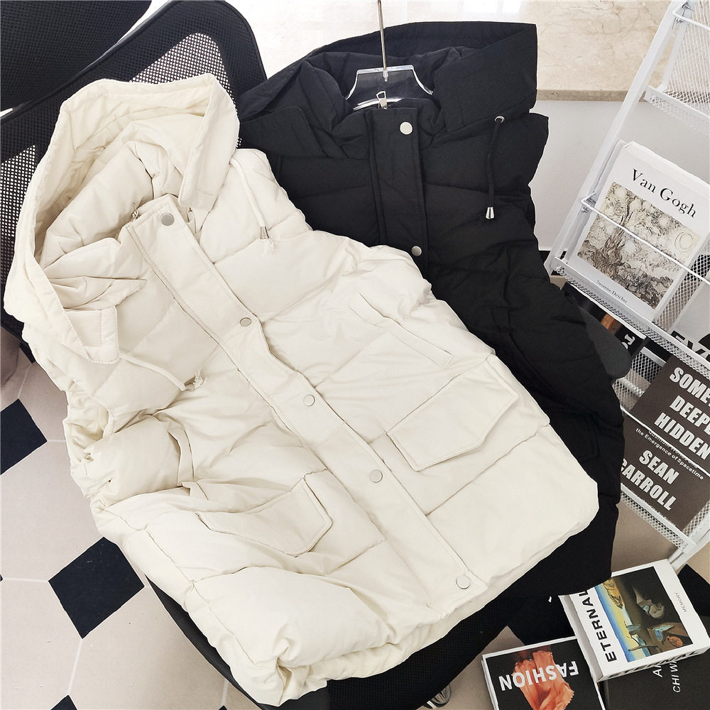实拍中长款连帽马甲女装加厚新款棉衣/棉服
