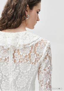 精美镂空蕾丝荷叶边长袖 德单IVY 新款 2026夏季 连衣裙礼服 495欧