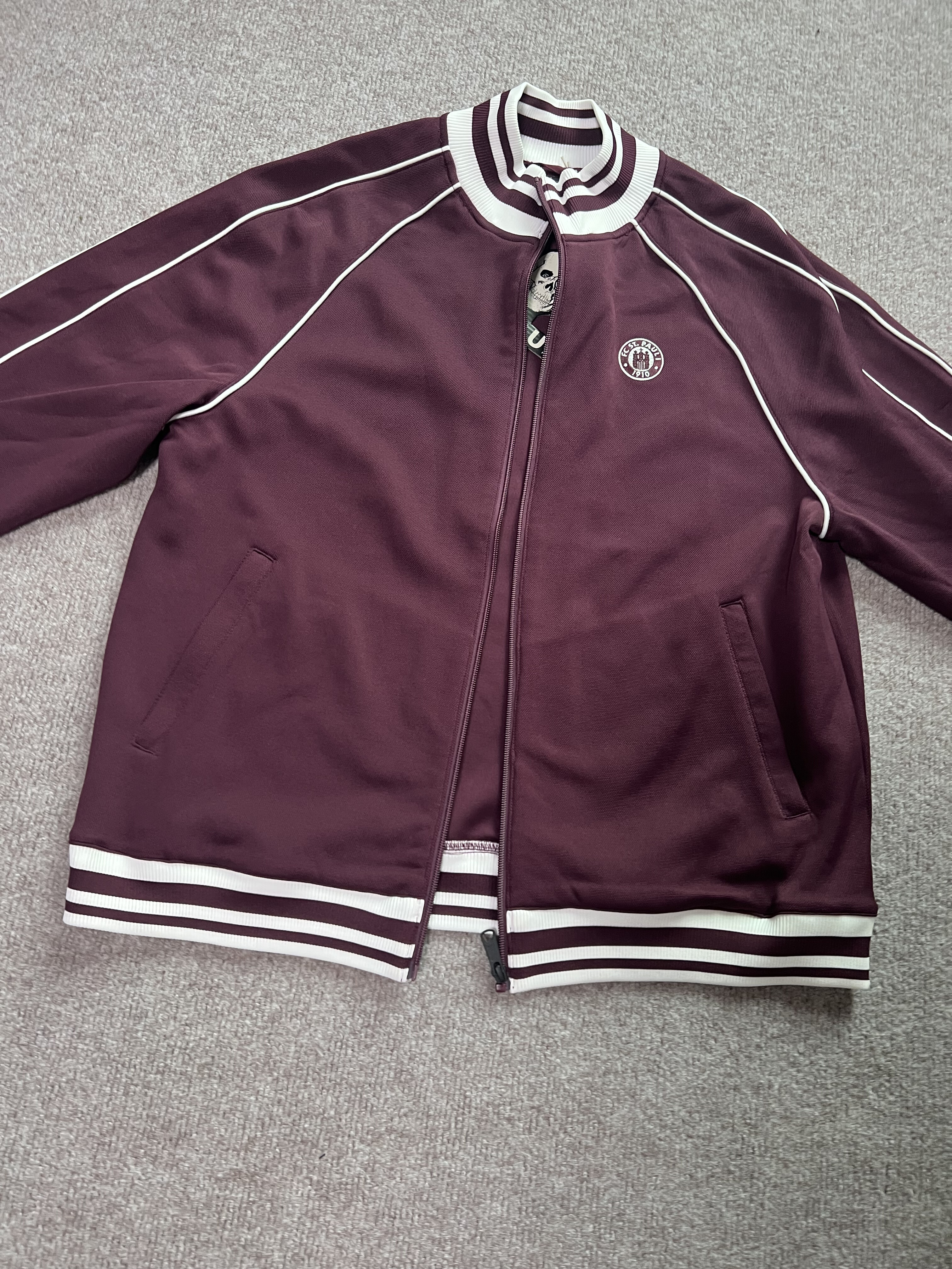 欧单 男生 26春款 酒红色百搭简约 连肩袖 运动休闲拉链夹克