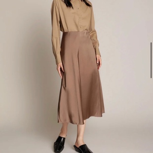 绸缎弹力面料 女生春夏 垂坠高腰A字半裙 官网179欧 丹麦轻奢M