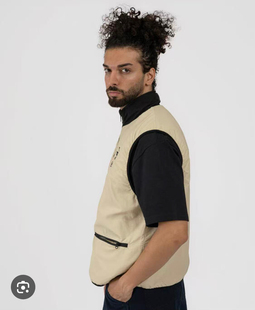 荷兰潮牌P 322美元!男生秋冬 两面穿 艺术感图案珊瑚绒 马甲