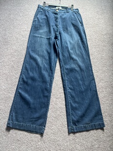 北欧贵牌K 女生春夏26新款  深蓝色牛仔 高腰直筒宽松直筒裤长裤