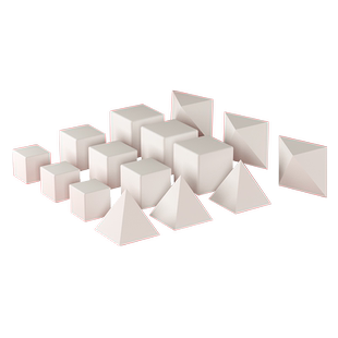 公务员考试专用公考橡皮省考考公文具正方形四面体图形立体几何推理行测橡皮八面体套装速算尺百化分尺子神器