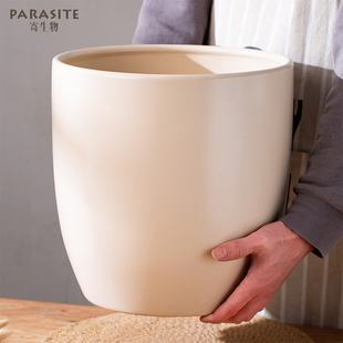 ins奶油风陶瓷大花盆客厅摆设地面种树盆庭院植物创意家用简约盆