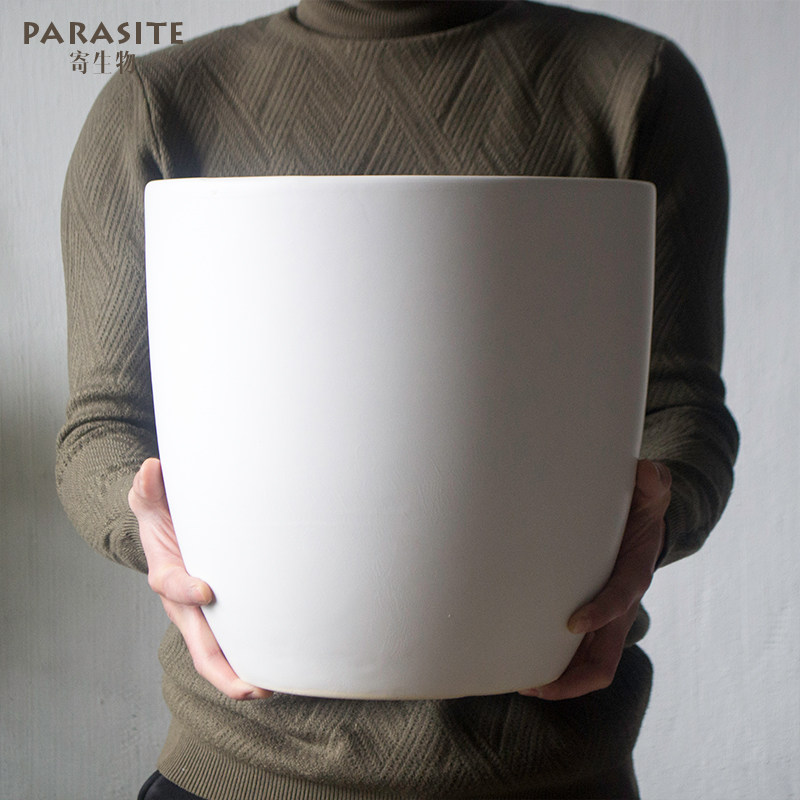 北欧花盆落地陶瓷盆灰白大绿植陶瓷现代简约地面阳台庭院特大花盆,鲜花速递/花卉仿真/绿植园艺,花盆,淘宝优惠券,粉丝福利购,淘宝优惠卷