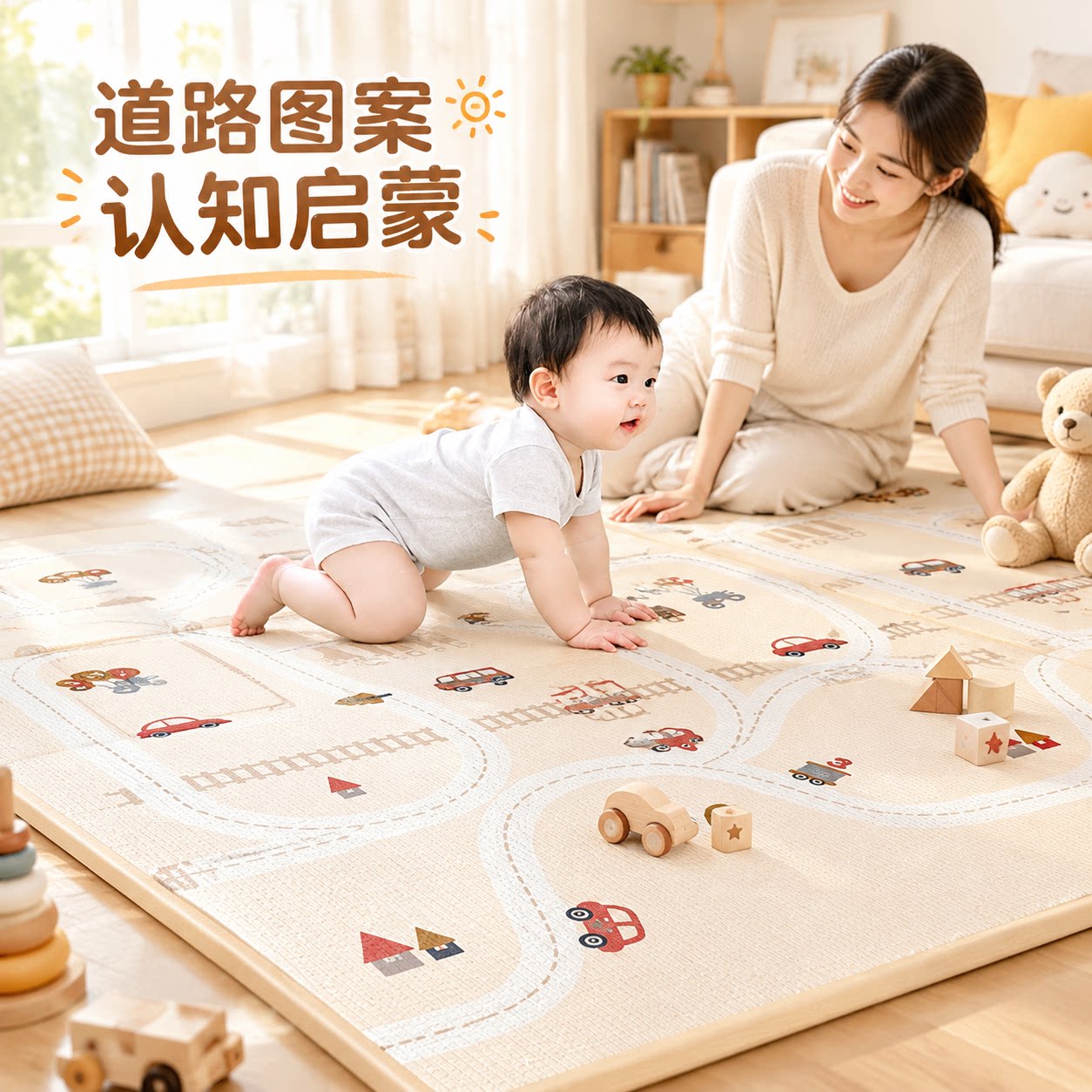 xpe宝宝爬行垫无味婴儿爬爬垫家用游戏垫子儿童泡沫地垫加厚防摔