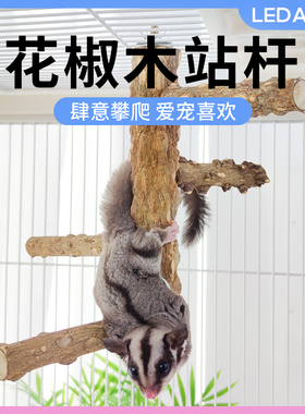 蜜袋鼯攀爬玩具花椒木站杆跳台蜜袋鼬爬绳子松鼠笼子用品小蜜站棍