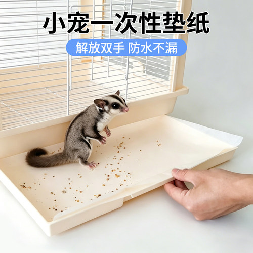 蜜袋鼯垫纸一次性接粪纸站架托盘垫纸饲养箱笼子宠物清洁清理用品