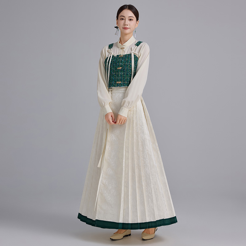 叶央马面裙主腰日常通勤套装