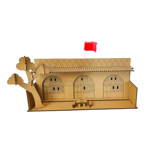 儿童手工diy制作房子纸板小屋子材料幼儿园拼装建筑模型陕西窑洞