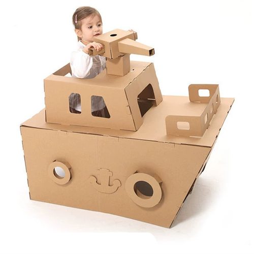 创意可穿戴纸箱轮船拼插玩具礼物