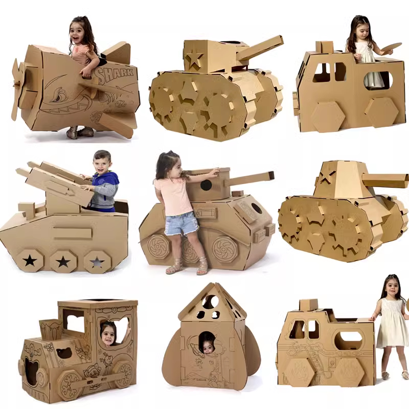 可穿戴纸板坦克纸壳大飞机模型