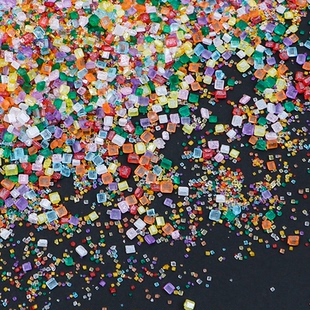 网红情人节彩色水晶细沙粗沙糖蛋糕甜品冰淇淋装饰点缀七夕装扮