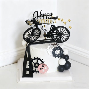 休闲骑行仿真自行车蛋糕装饰摆件骑行模型惊喜礼物自行车桌面摆件