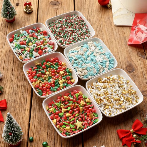 圣诞节多款式纸杯蛋糕星星糖点缀