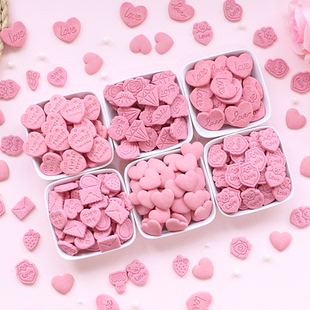 粉色系列爱心love饼干蛋糕装 扮 饰摆件520情人节甜品纸杯点缀装