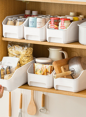 高柜收纳盒带把手厨房收纳盒高处橱柜杂物整理盒水槽下锅具收纳架