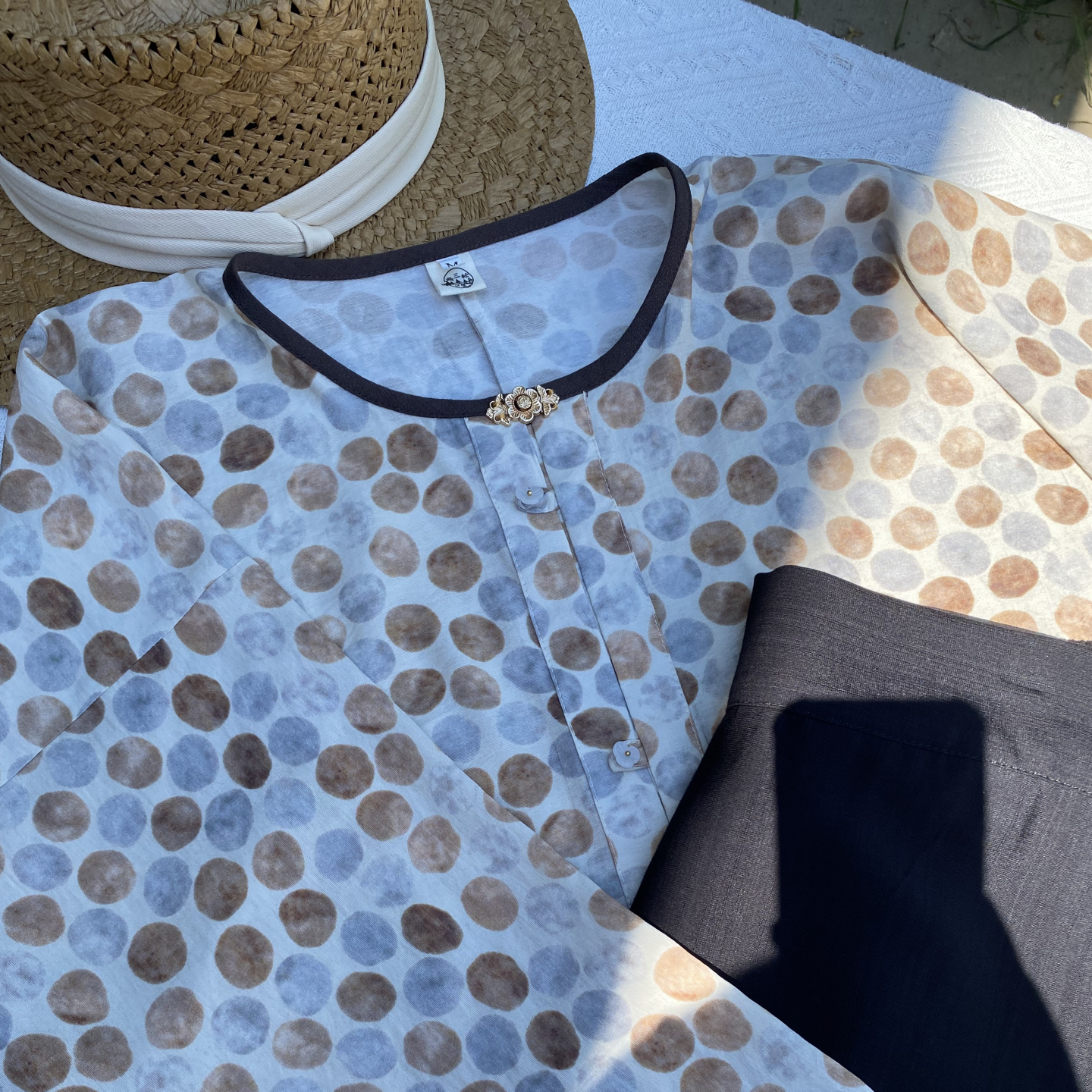 新【波波点点】圆领衫宋裤套装