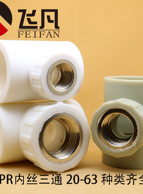 PPR内丝三通20 25 32 40 50 63水管热熔配件内螺纹牙4分 6分 1寸