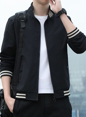 2026秋季新款夹克男士韩版运动休闲立领茄克棒球服男式百搭外套潮