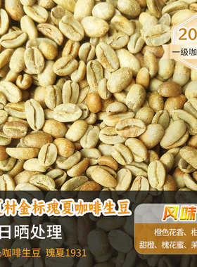 25新产季埃塞俄比亚瑰夏村金标日晒Oma新鲜咖啡生豆生咖啡豆200g