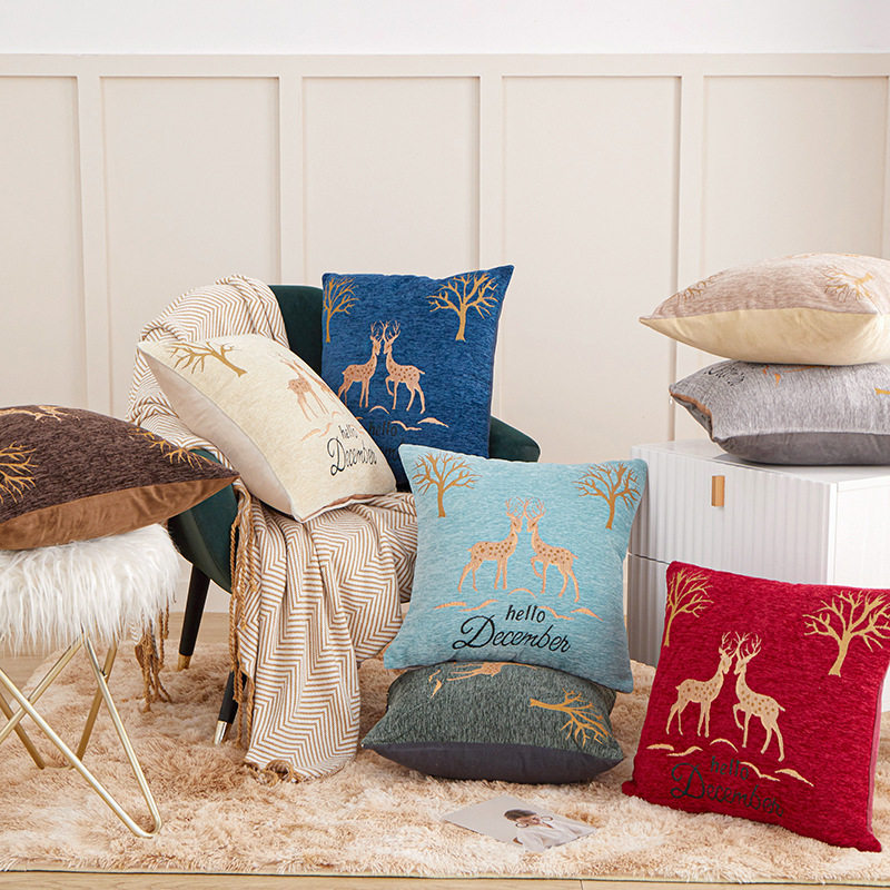 布艺家居用品北欧小鹿雪尼尔diy抱枕客厅瑜伽午睡床头软包靠枕套,居家布艺,靠垫/抱枕,淘宝优惠券,粉丝福利购,淘宝优惠卷