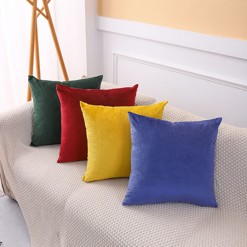 沙发抱枕简约现代纯色客厅轻奢抱枕套毛绒面靠枕含芯沙发腰枕,居家布艺,靠垫/抱枕,淘宝优惠券,粉丝福利购,淘宝优惠卷