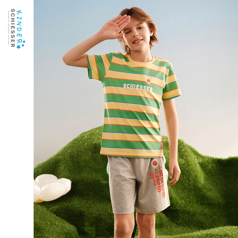 舒雅男童棉莫代尔家居服套装